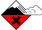 Avalanche danger warning level 5 symbol