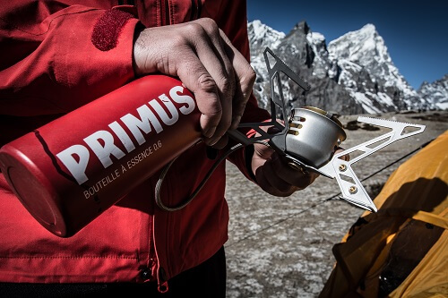 The boiling point decreases at altitude